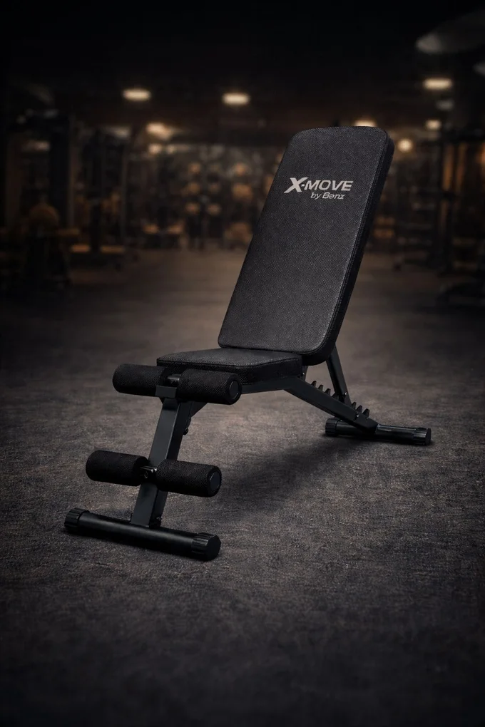 Entraînement complet : banc de musculation réglable noir avec élastiques