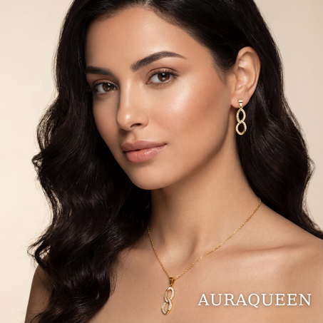 Collier & boucles Infini Doré