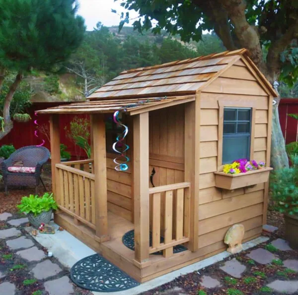 6×6 Little Cedar Playhouse – Western Red Cedar – Kids’ Playhouse & Sandbox Kit