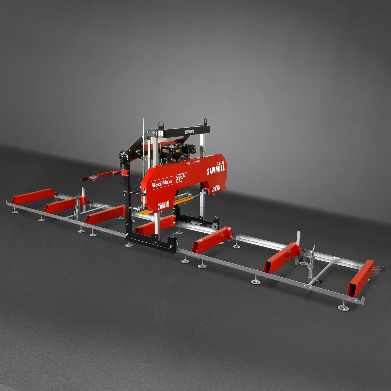 MechMaxx 32" Portable Sawmill (5 x Blades Included), 420cc 15HP E-Start Gasoline Engine, 29" Board Width, 20