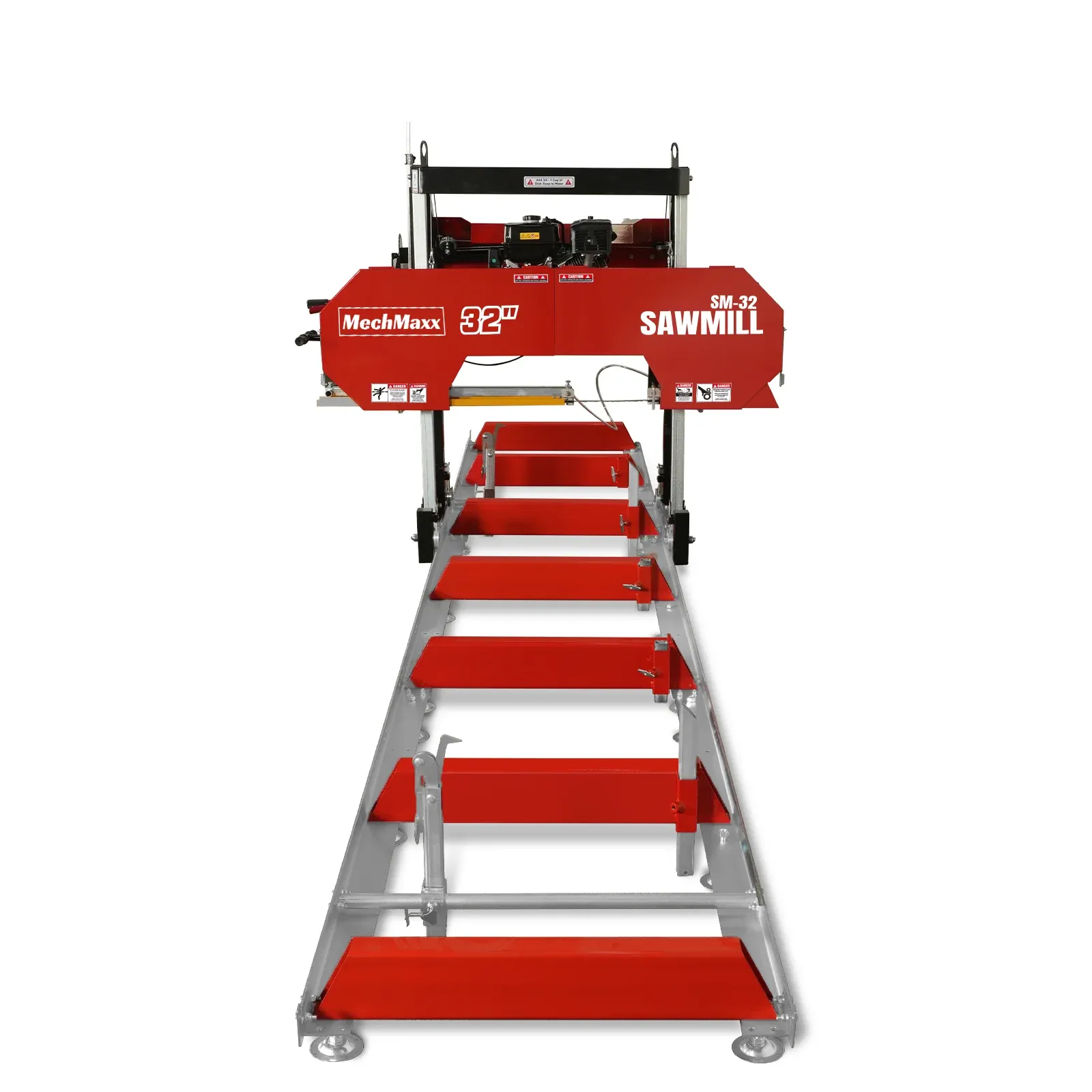 MechMaxx 32" Portable Sawmill (5 x Blades Included), 420cc 15HP E-Start Gasoline Engine, 29" Board Width, 20
