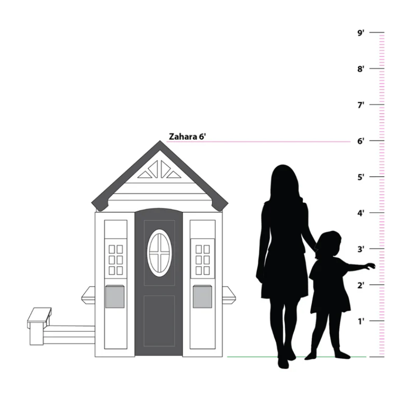 2MamaBees Zahara Wooden Playhouse with Kitchen & Garden Boxes