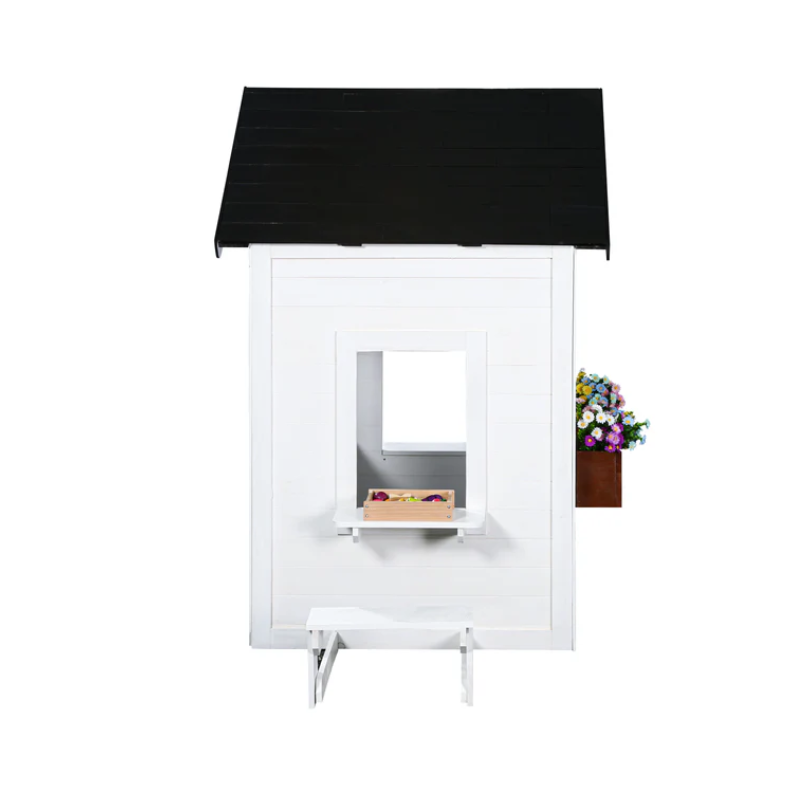 2MamaBees Zahara Wooden Playhouse with Kitchen & Garden Boxes