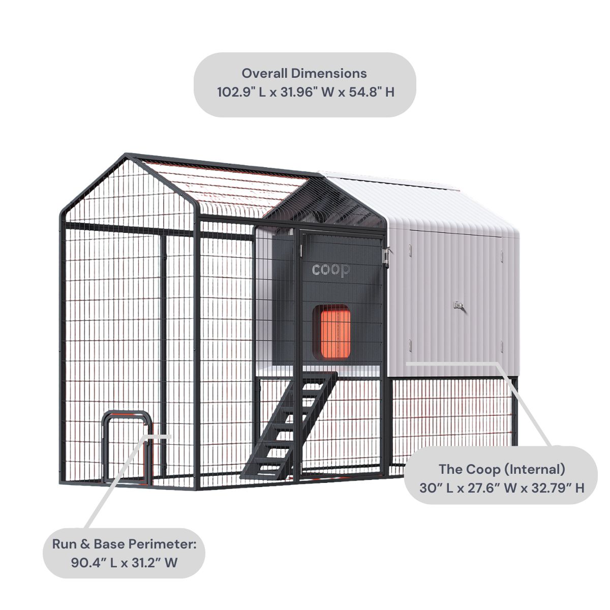 Coop The Smart Coop with Steel Run & Base for 4-6 chickens