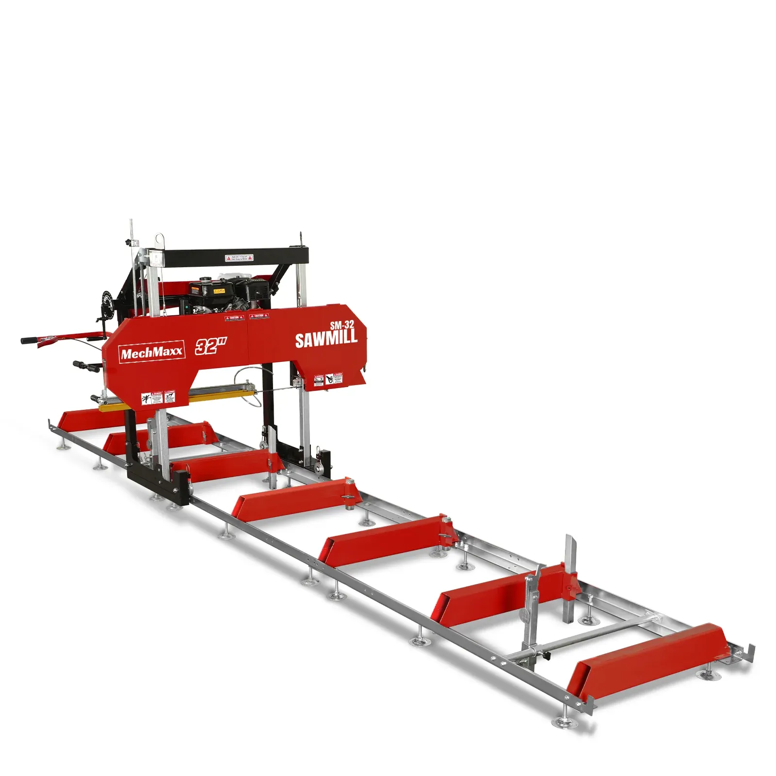 MechMaxx 32" Portable Sawmill (5 x Blades Included), 420cc 15HP E-Start Gasoline Engine, 29" Board Width, 20