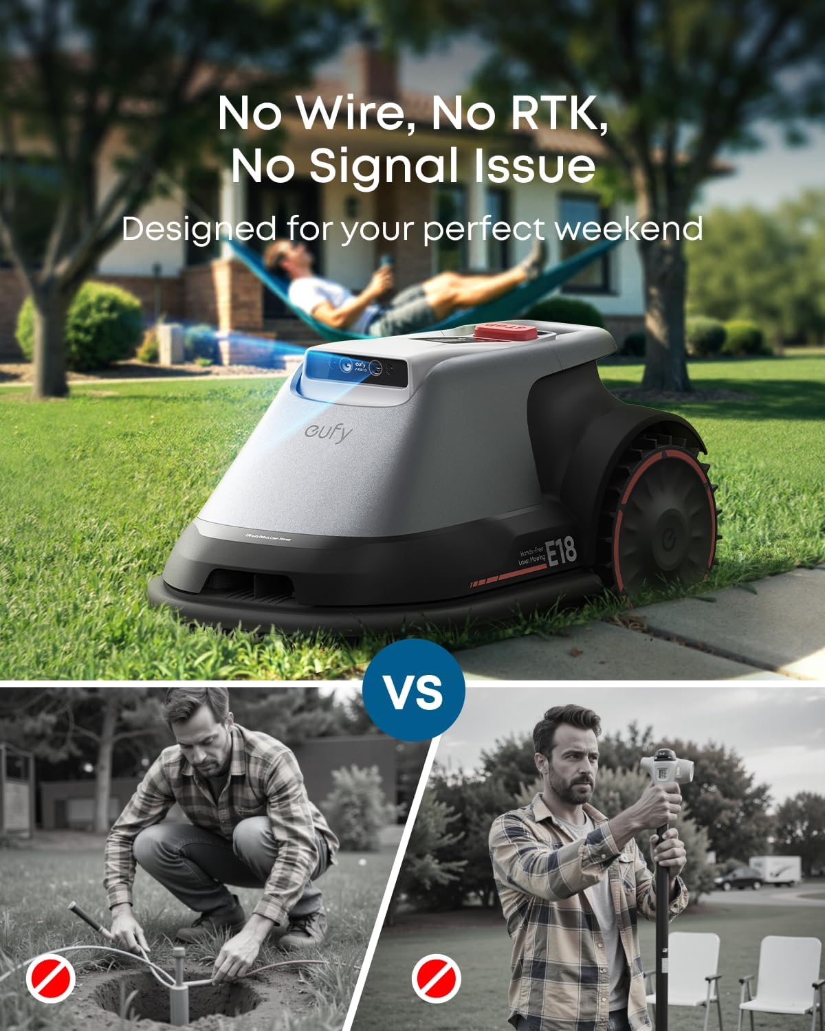 eufy E18 VisionMow™ Pro – Smart, Wire-Free Mowing for Up to 0.3 Acres