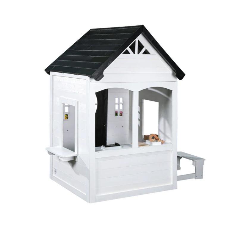 2MamaBees Zahara Wooden Playhouse with Kitchen & Garden Boxes