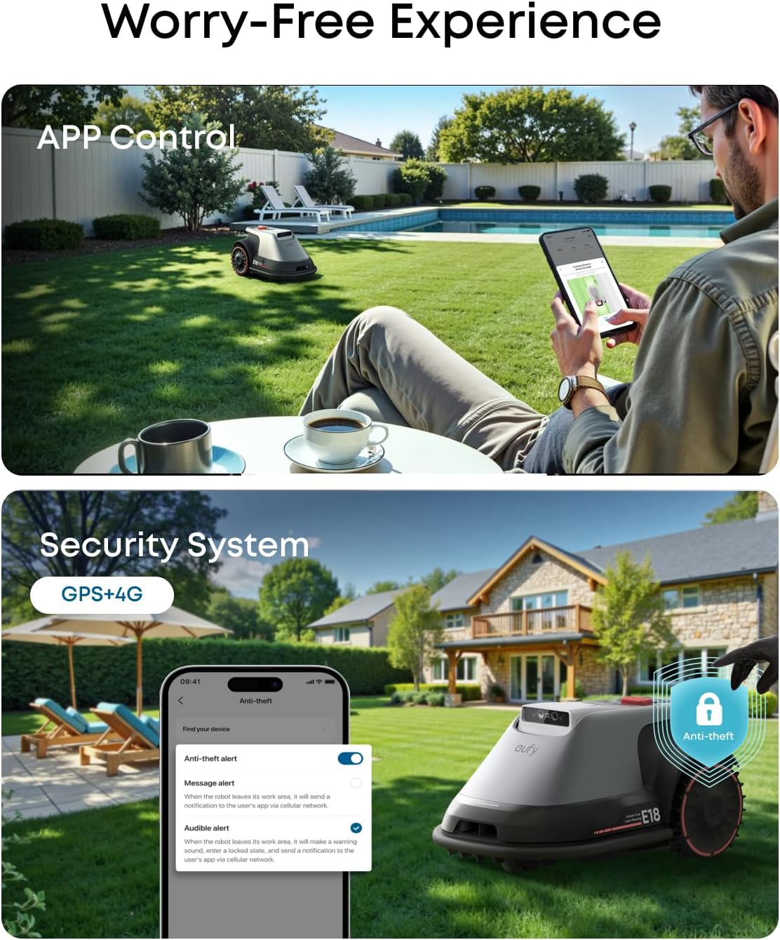 eufy E18 VisionMow™ Pro – Smart, Wire-Free Mowing for Up to 0.3 Acres