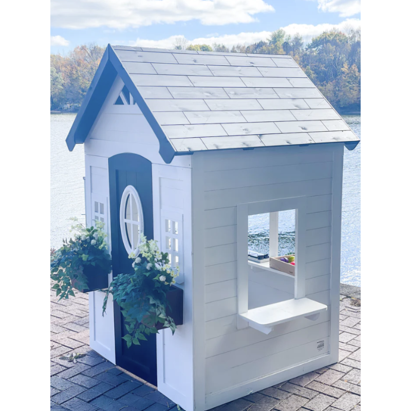 2MamaBees Zahara Wooden Playhouse with Kitchen & Garden Boxes