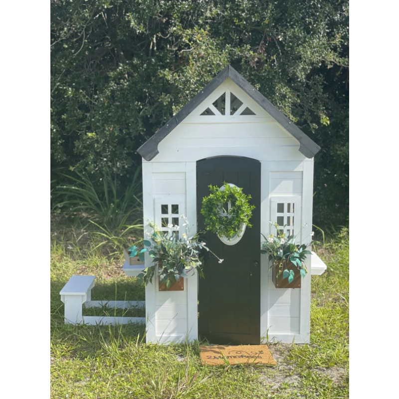2MamaBees Zahara Wooden Playhouse with Kitchen & Garden Boxes