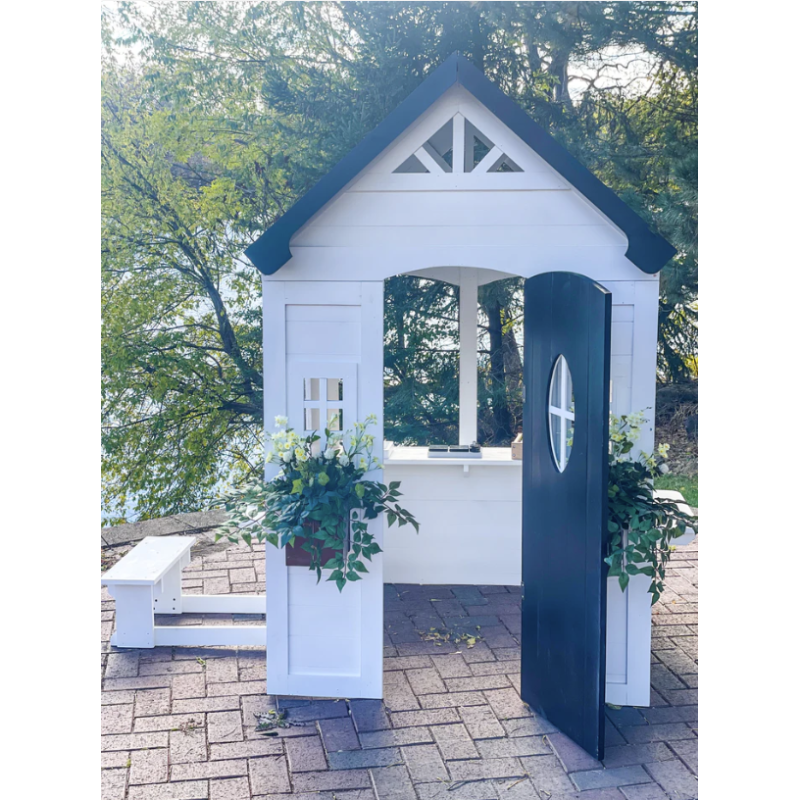 2MamaBees Zahara Wooden Playhouse with Kitchen & Garden Boxes
