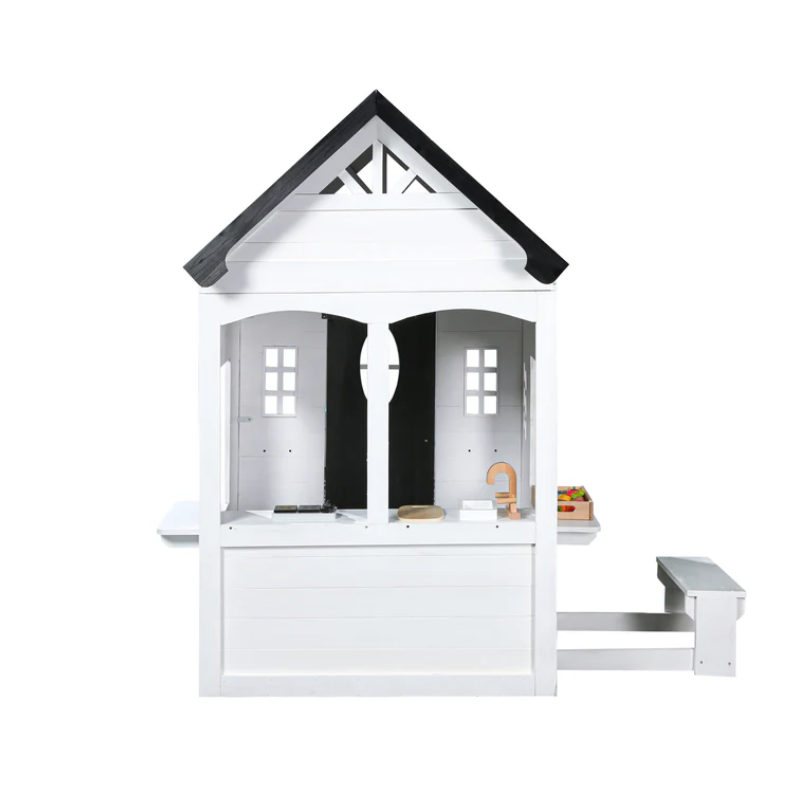 2MamaBees Zahara Wooden Playhouse with Kitchen & Garden Boxes