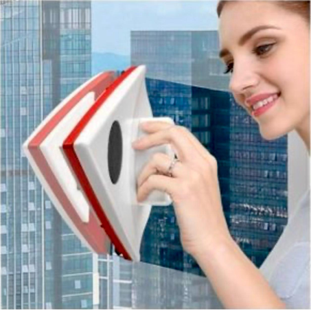 ممسحة تنظيف الزجاج المغناطيسية للأبواب والنوافذ – تنظيف من الجهتين بسهولة وأمان.