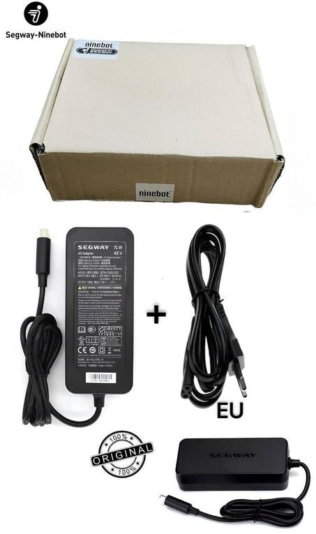 Chargeur de batterie Segway Ninebot pour scooter électrique ES2 / ES4 / E22 / ES1L, cordon d'alimentation 42V 1.7A, protection à sécurité multiple, certifié UL & CE, noir