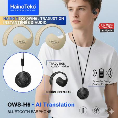 سماعات Haino Teko OWS-H6: ترجمة فورية، Hi-Res. أفضل Prix في الجزائر!