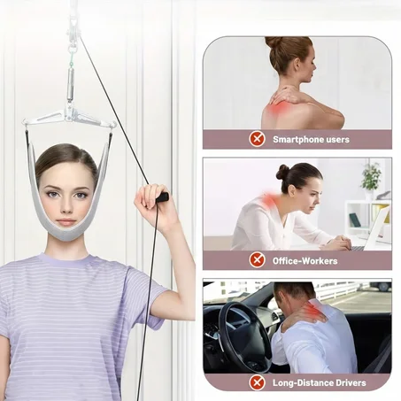 Chiropractic Neck Traction Stretcher – جهاز شد الرقبة العلاجي لتخفيف آلام
