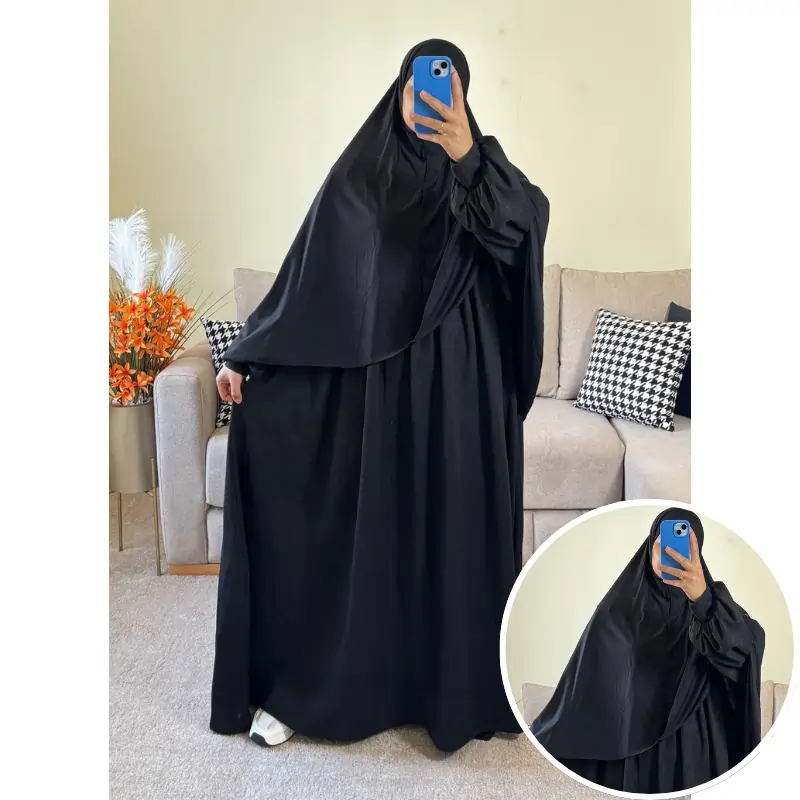 طقم فستان ملك من القطيفة الفاخرة مع حجاب لكرا