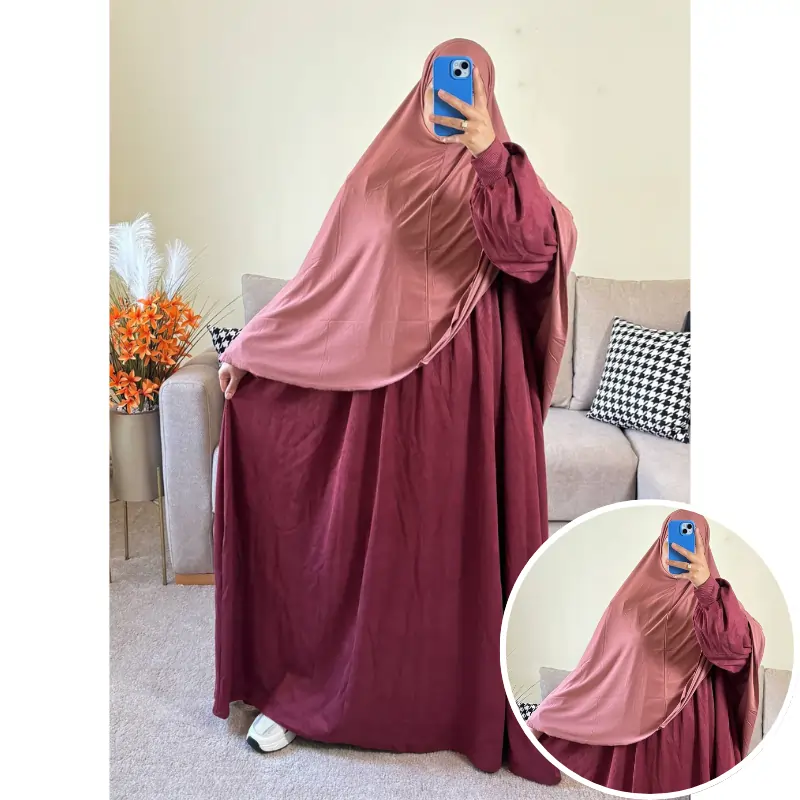 طقم فستان ملك من القطيفة الفاخرة مع حجاب لكرا