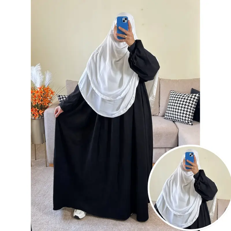 طقم فستان ملك من القطيفة الفاخرة مع حجاب لكرا