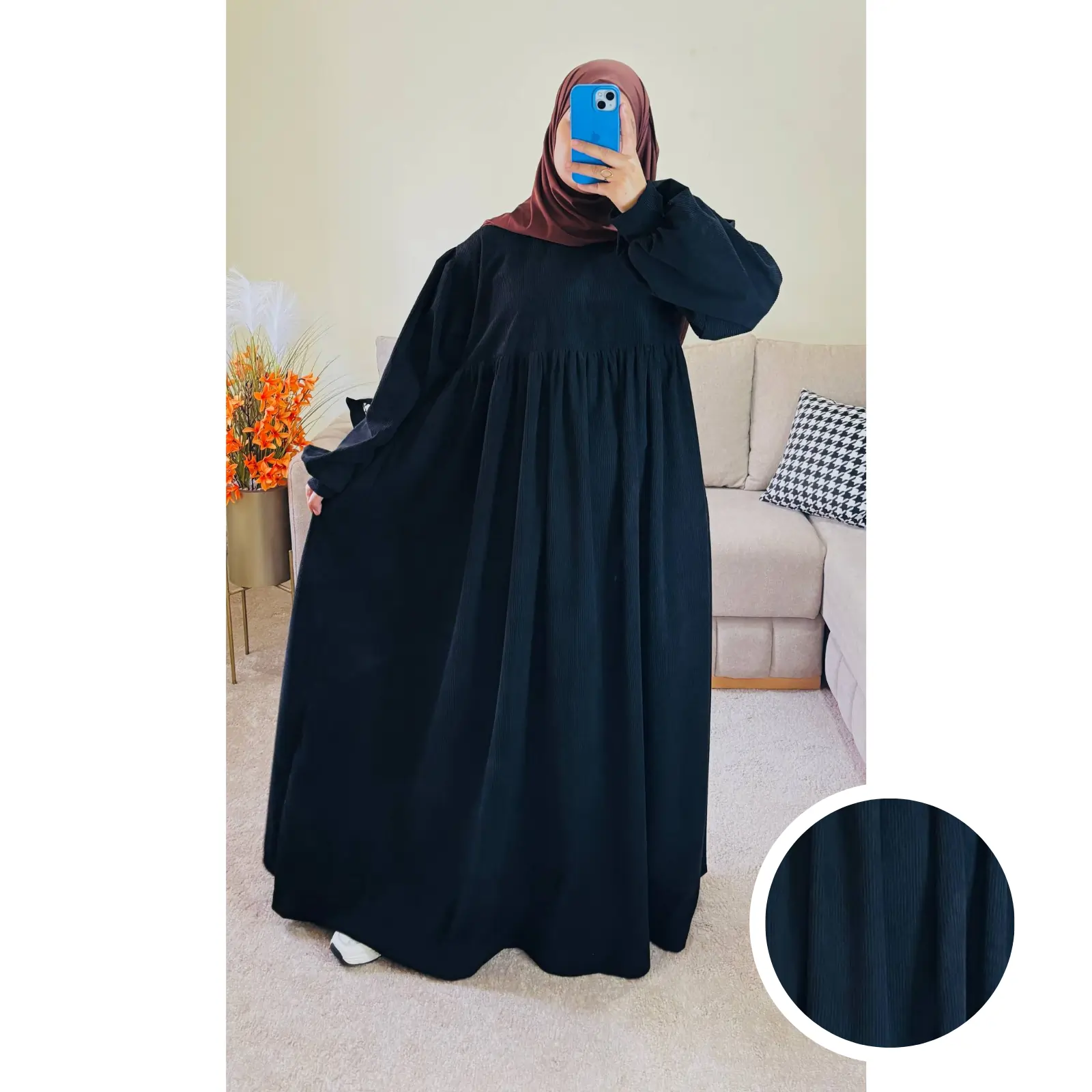 فستان ملك المصنوع من ثوب قطيفة الفاخر وناعم الملمس