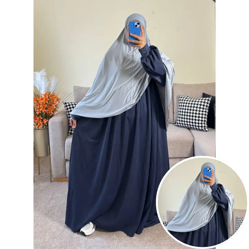 طقم فستان ملك من القطيفة الفاخرة مع حجاب لكرا