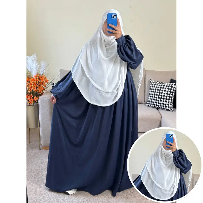 طقم فستان ملك من القطيفة الفاخرة مع حجاب لكرا