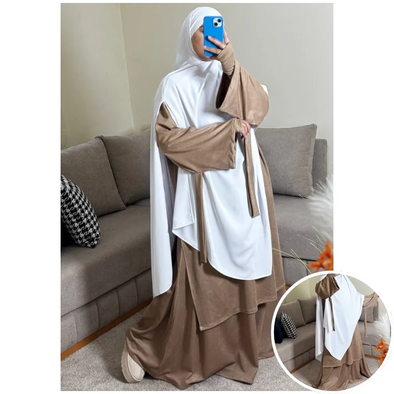 بيج\حجاب عفة أبيض