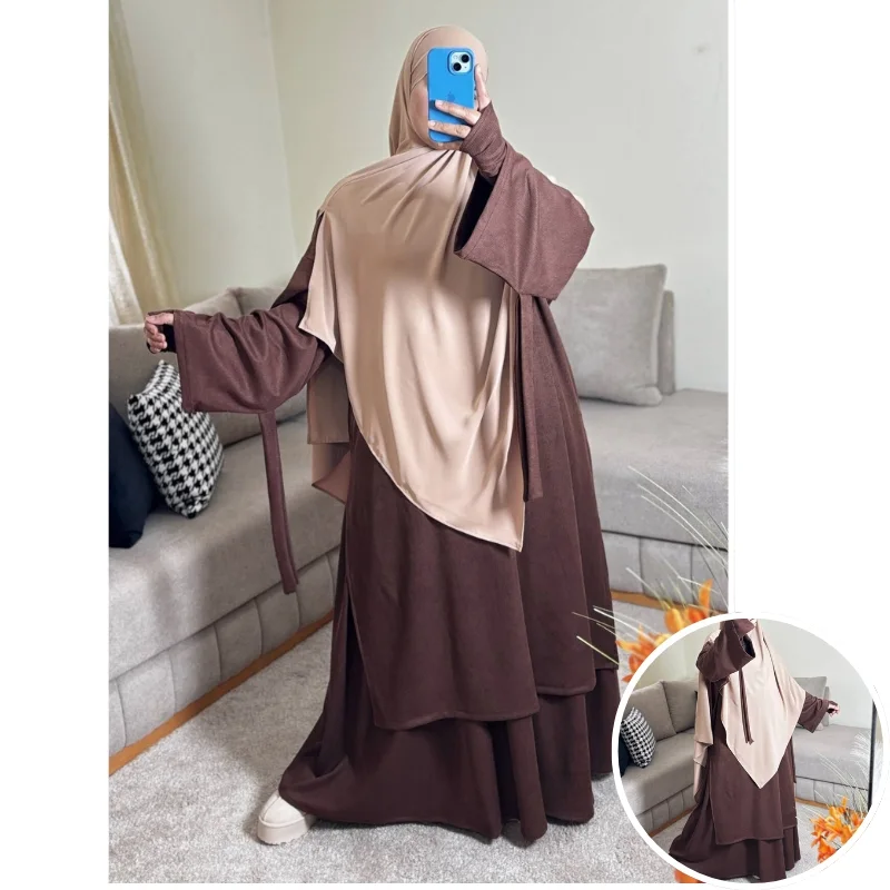 بني\حجاب عفة بيج غامق درجة