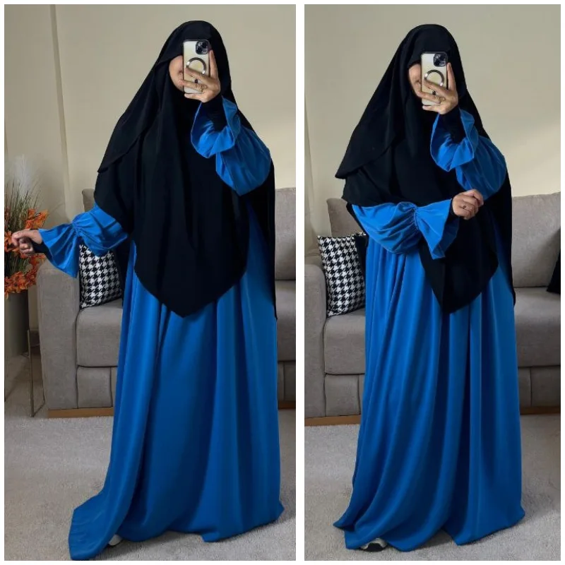 فستان أميرة شيبي غامق/حجاب مظلة أسود