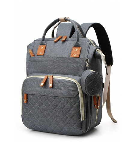 SAC A DOS A LANGER MATELASSÉ GRIS