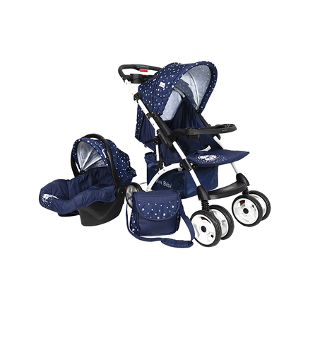 POUSSETTE RÉVERSIBLE + MAXI COSI + SAC A LANGER BLEU – MON BÉBÉ