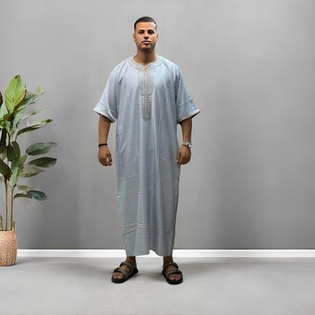 الجندورة المغربية الرجالية  اللون الرمادي