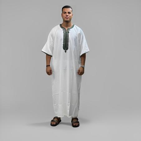 الجندورة المغربية الرجالية  اللون الابيض