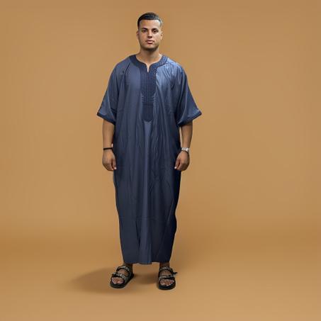 الجندورة المغربية الرجالية اللون أزرق داكن