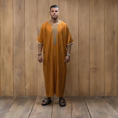 الجندورة المغربية الرجالية اللون العسلي