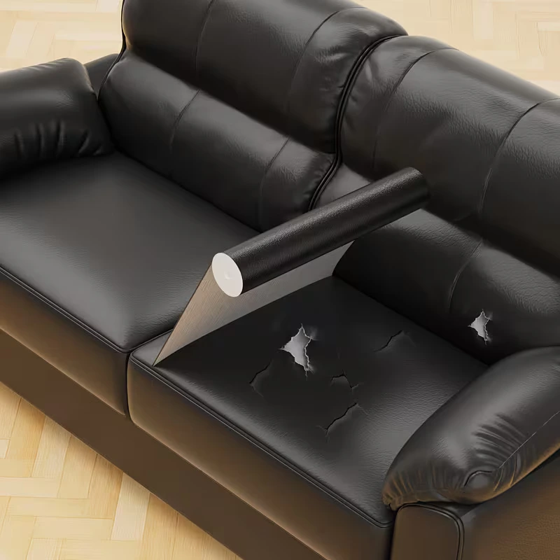 شريط جلدي لاصق متعدد الاستخدامات بلونين؛ الأسود والبني (137x50سم)