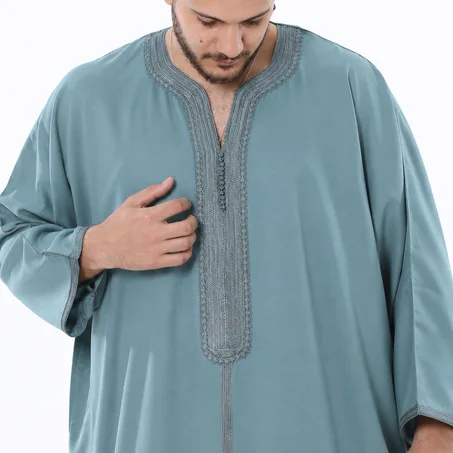 Gandoura Charga - Bleu Gris Fumé