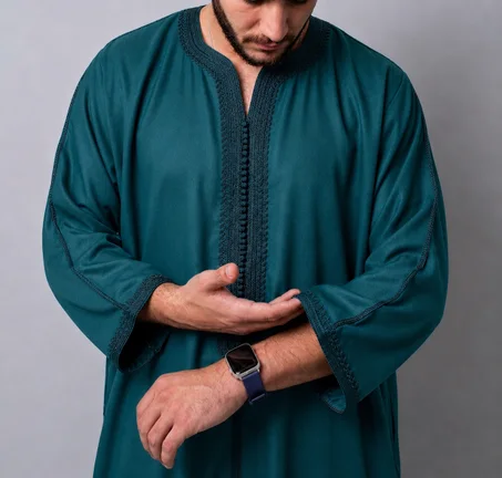 Gandoura Charga - Bleu Canard Foncé