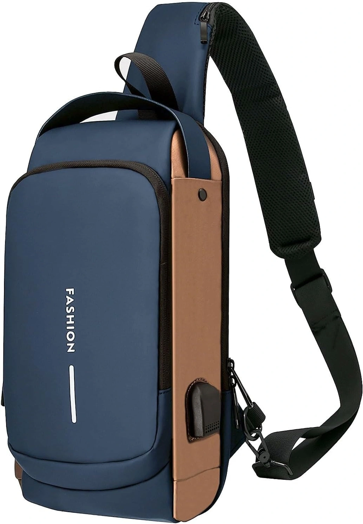 حقيبة صدر رياضية رجالية لحمل الهاتف أثناء ركوب الدراجات النارية، مزودة بقفل برقم سري، وسحاب إغلاق، وحقيبة كتف مناسبة للتنقلات اليومية والأنشطة الخارجية.