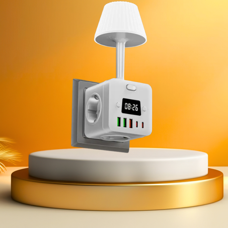 مصباح مع ساعة