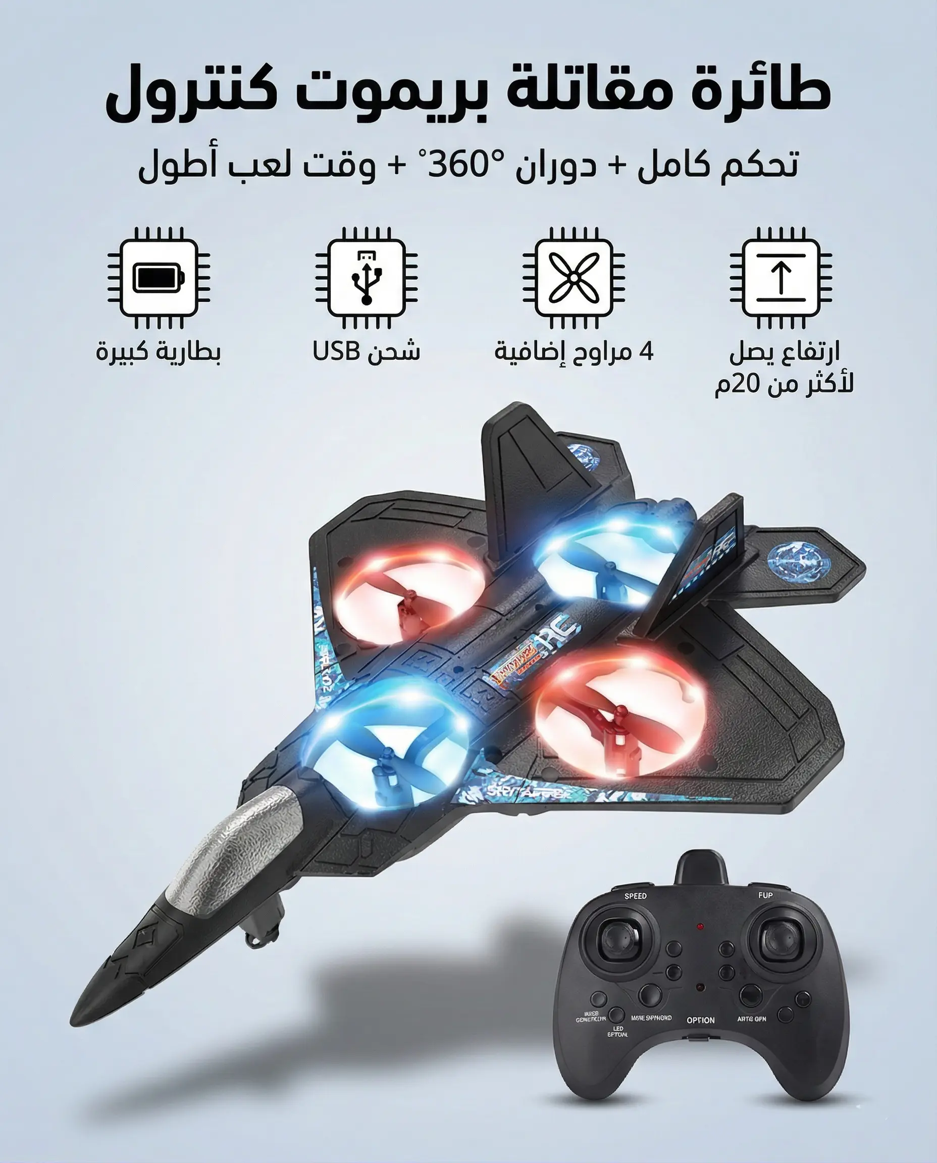 لعبة طائرة مقاتلة يتم التحكم فيها عن بعد