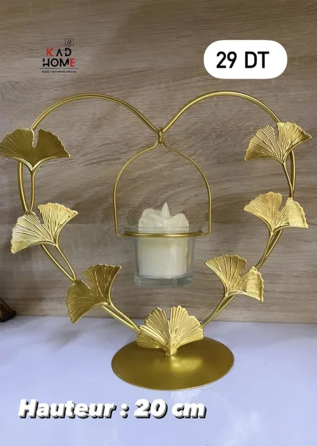 Porte-bougie en forme de coeur