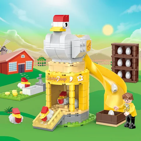 BLOCS DE CONSTRUCTION FERME POULAILLER COGO 257PCS