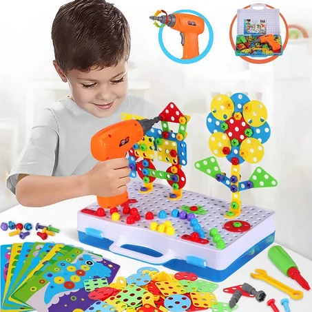 JEU DE PUZZLE 2D-3D AVEC VISSEUSE ÉLECTRIQUE