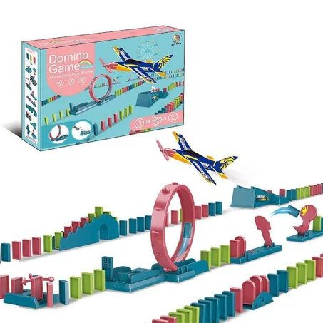 ENSEMBLE THÉMATIQUE DE DOMINO PARK D'AVION ET D'ATTRACTION
