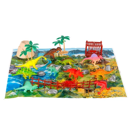 TAPIS DE JEU DE DINOSAURE AVEC ARBRE DE ROCHE, 30 PIÈCES