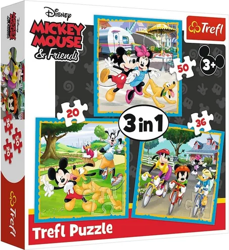 PUZZLE TREFL 3 EN 1 MICKEY MOUSE AVEC SES AMIS