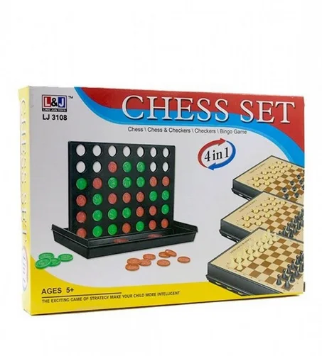 JEU DE FAMILLE-4 EN 1 JEU D ÉCHECS