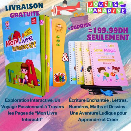 PACK LIVRE INTERACTIF+4 LIVRES MAGIQUE RÉINSCRIPTIBLE+UN CADEAU SURPRISE