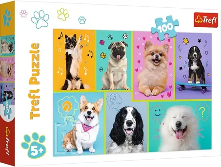 PUZZLE TREFL DANS LE MONDE DES CHIENS 100 PIÈCES